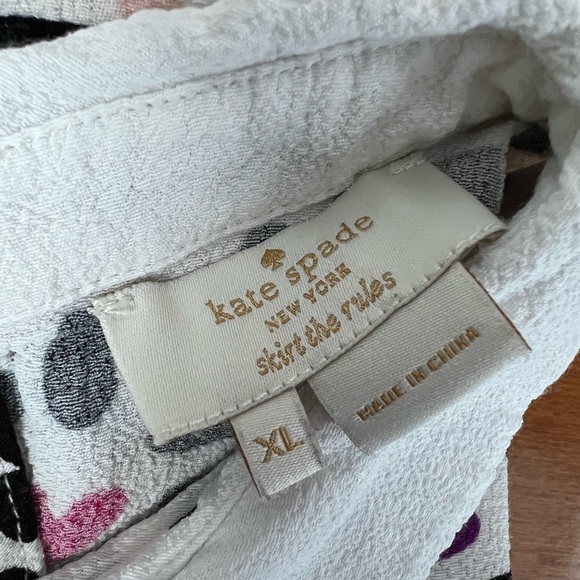 kate spade New York Kids Jensen Top Blouse Dancing Hearts AOP XL Girls - Picture 6 of 7